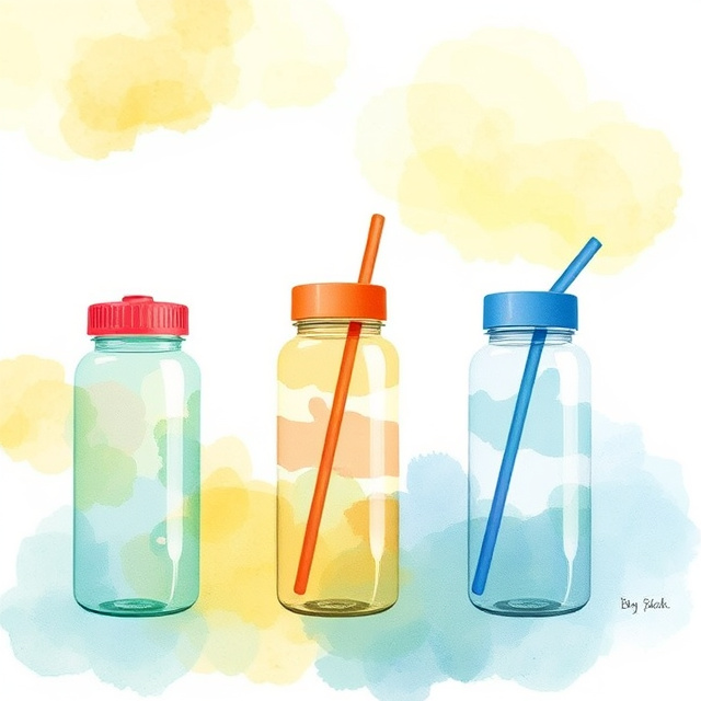 Straw Water Bottles