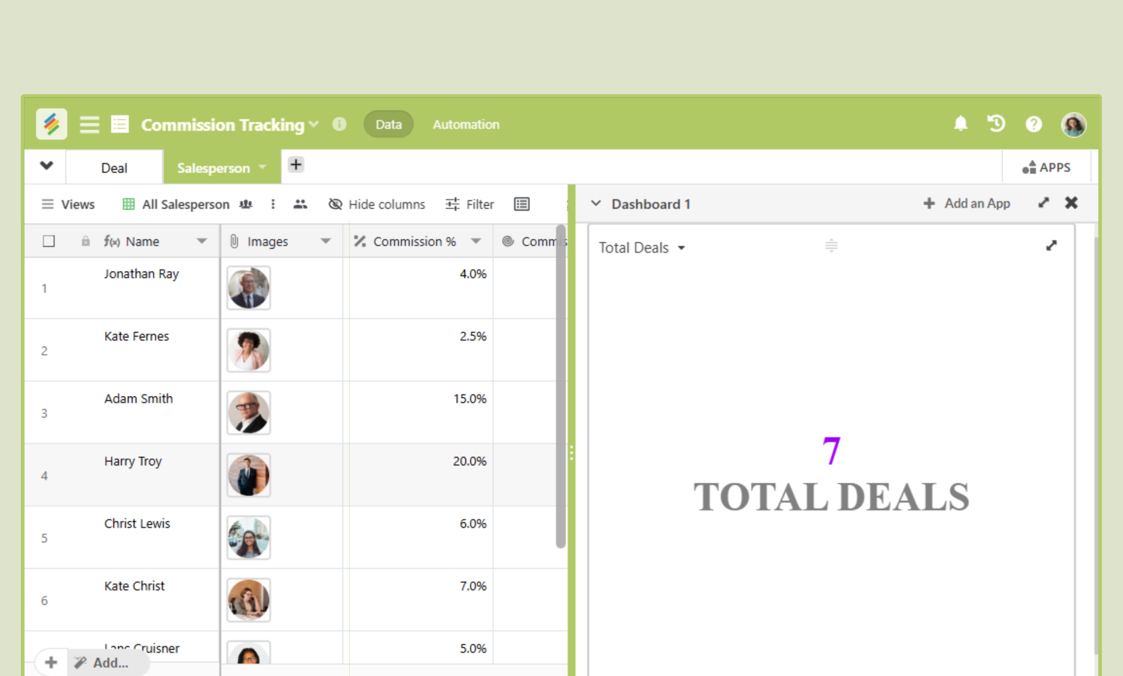 Commission Tracking Template