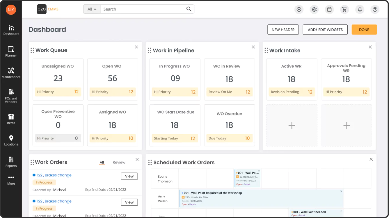 EZO Manufacturing Maintenance Software