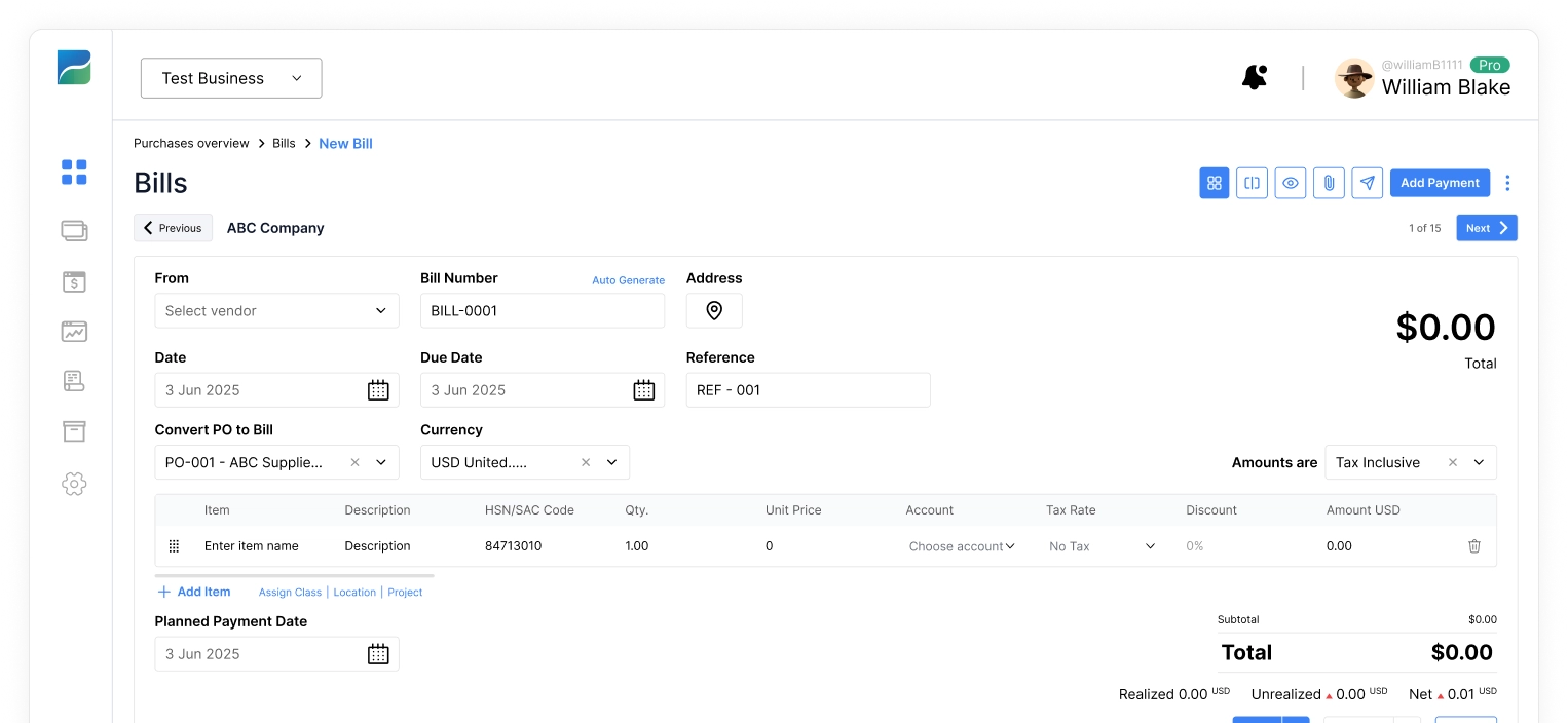 HelloBooks OCR Bill Scanning