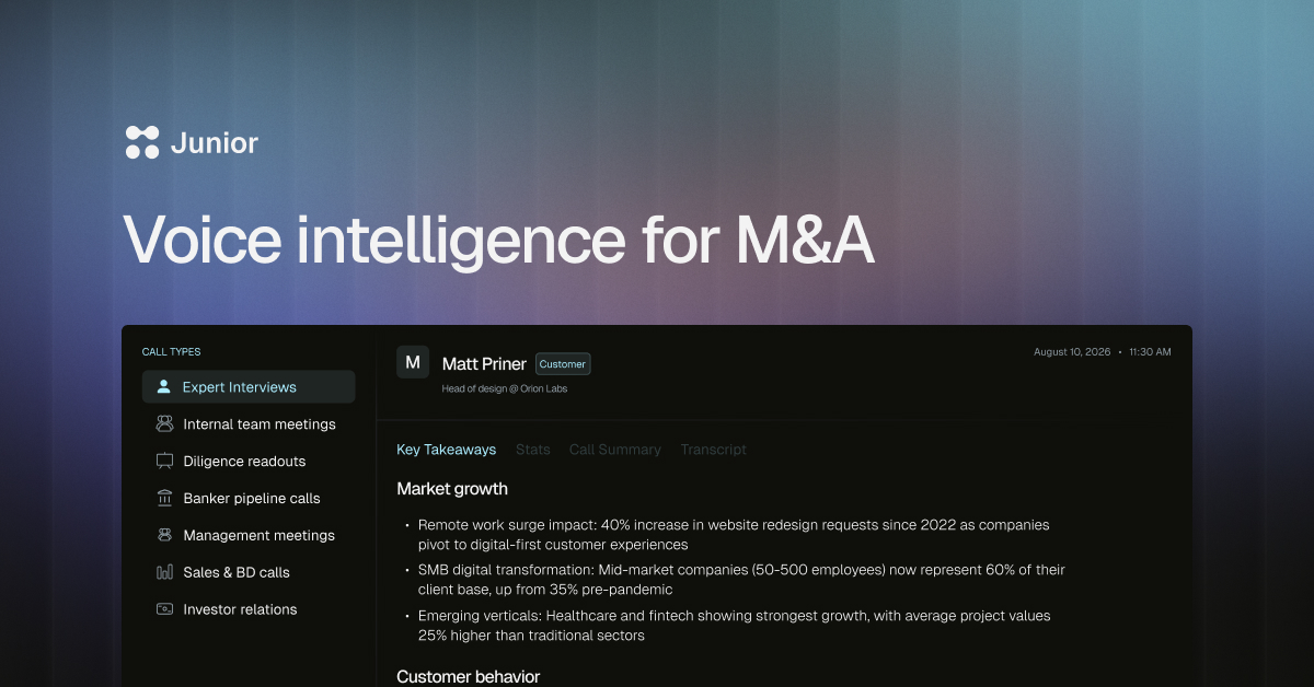 Junior - Voice Intelligence for M&A