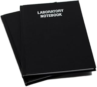 Laboratory Notebook, Black Hardcover, 6"x9", 96 pages.