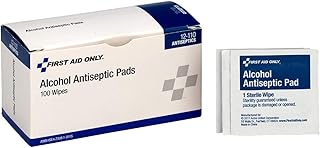 First Aid Only 12-110 Alcohol Wipes, Individually Wrapped, 100 Per Box