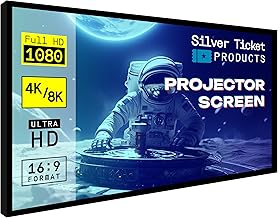 Silver Ticket Products STR Series 6 Piece Home Theater Fixed Frame 4K / 8K Ultra HD, HDTV, HDR & Active 3D Movie Projection Screen, 16:9 Format, 100" Diagonal, Grey Material STR-169100-G