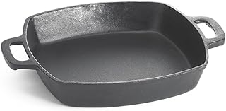 TableCraft Pre-Seasoned 10" Cast Iron Square Fry Pan | Commerical Quality for Restaurant or Home Kitchen Use, 2 quart, Black