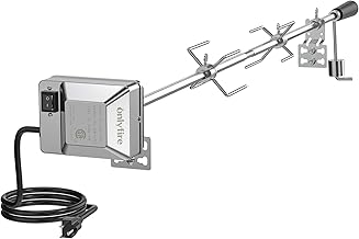 onlyfire Universal BBQ Grill Rotisserie Kit with 110V Electric Motor for Gas Grills - 45" 1/2" Hexagon Spit Rod