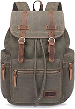 Bluboon Vintage Leather-Trim Backpack