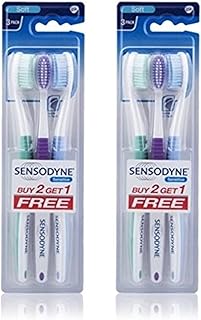 Sensodyne Sensitive Toothbrush Soft Sensitive Teeth, 3 Count (Pack of 2)