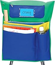 Really Good Stuff Multi-Pocket Chair Pockets with Pencil Case and Water Bottle Holder &ndash; 6 Pack &ndash; Green/Blue | Classroom Essentials & Must Haves, Seat Sacks for Students, Desk Organizer, Storage Bag