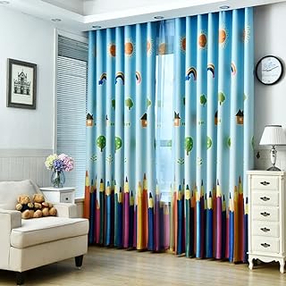 MYRU Colorful Pencil Kids Curtains