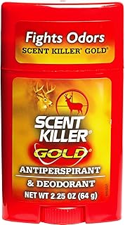 Wildlife Research Center Scent Killer Gold Antiperspirant & Deodorant, Unscented, Anti-Odor Formula for Hunters, Long-Lasting Sweat & Odor Protection, Push-Up Stick, 2.25 OZ