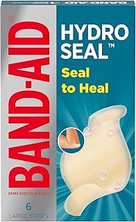 BAND-AID Brand Hydro Seal Adhesive Waterproof Bandages, Large Hydrocolloid Gel Bandages for First Aid Support Better Healing for Minor Blisters, Cuts & Scrapes, FSA/HSA Eligible, 6 ct