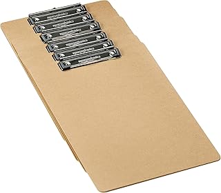 Amazon Basics 6-Pack Hardboard Clipboard