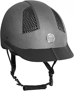TuffRider Starter Carbon Fiber Print Horse Riding Helmet | Comfortable ABS SEI-Certified Protective Equestrian Head Gear
