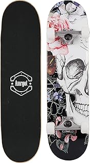 Skateboards for Beginners,31 * 8 inches Complete Skateboards for Kids,Boys,Girls and Adults,7 Layer Maple Wood,Double Kick Deck Concave Standard and Tricks Skateboard