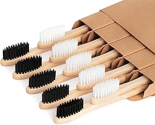 Bamboo Biodegradable Toothbrushes (10-Pack)