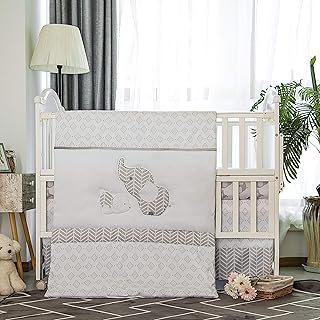 Elephants & Puppy Crib Bedding Set
