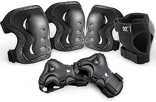 Kids/Adult/Youth Knee and Elbow Pads with Wrist Guards 3 in 1 Protective Gear Set for Skateboarding Cycling BMX Bike Scooter Skating Rollerblading Riding