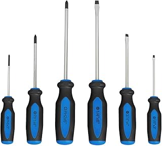 Magnetic Screwdrivers Set, 6 Pieces Slotted & Phillips Screwdriver with Permanent Magnetic Tips, Ergonomic Comfortable Handle,Rust Resistant Heavy Duty DIY Hand Tool Kit for Craftsman Repairing, Blue