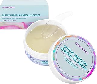 Good Molecules Caffeine Energizing Hydrogel Eye Patches - Eye Mask with Hyaluronic Acid Hydrate and Reduce Puffiness - Pack of 30, Skincare for Face