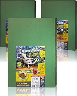 Wood Fiber Flooring Underlayment, 3mm (1/8 Inch) Thickness - 270 Sq Ft, Natural Soundproofing Insulation, for Laminate, Vinyl, LVT, LVP, or Hardwood