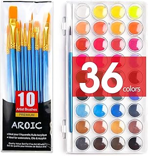 AROIC 36-Color Watercolor Set
