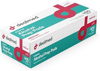 Dealmed Alcohol Prep Pads &ndash; 400 Count Medium Latex-Free Gamma Sterilized Antiseptic Wipes, Wound Care Products for First Aid Kits, Home, and Medical Facilities