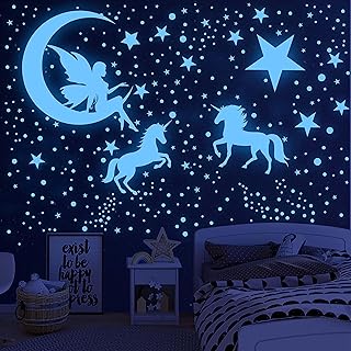 Glowing Unicorn & Stars Decals