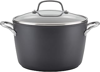 KitchenAid Hard Anodized Induction Nonstick Stock Pot/Stockpot with Lid, 8 Quart, Matte Black