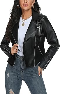 Fahsyee Vegan Leather Biker Jacket