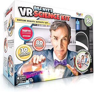 Abacus Brands Bill Nye's VR Science Kit - Virtual Reality Kids Science Kit, Book and Interactive STEM Learning Activity Set (Full Version - Includes Goggles) - for Ages 8 and Up