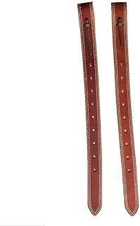 Harness Leather Rear Flank Billet Set Double Stitched Brown Color