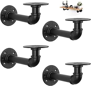 NearMoon Rustic Pipe Shelf Brackets