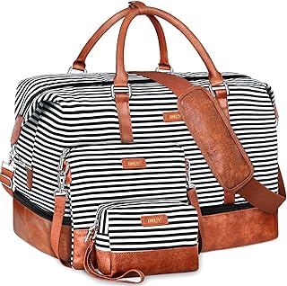Weekender Bags for Women, 21" Weekender Travel Bag, Travel Duffle Bag with Shoe Compartment Carry on Overnight Duffel Bag for Weekend Travel Business Trip, 3PCS