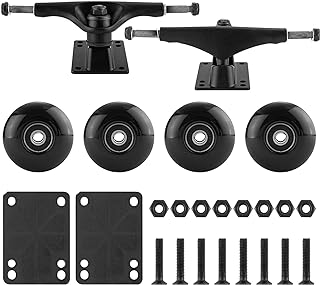 Skateboard Truck,Skateboard Wheels 52mm Suitable for Skateboarders,Fits 7.5-8" Deck?Skateboard Bearings,Skateboard Pads,Durable Skateboard Hardware Combo Starter Kit