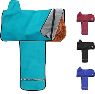 Harrison Howard Premium Western Saddle Cover Fender Protection with Unique Fleece Lining to Avoid Unnecessary Wear/Tear Perfect for Travelling-Teal