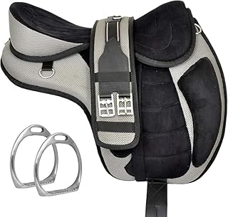 All Purpose Synthetic Treeless FREEMAX English Horse Saddles Tack Size 14"-18"