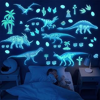 Glow in The Dark Dinosaur Wall Decals, Glowing self-Adhesive Stickers for Ceiling, Children's Room Removable Fluorescent Wall Stickers Children's Room Stickers Boys and Girls Room Decoration Gift