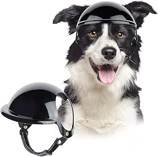 LESYPET Dog Helmet for Medium Dogs, Pet Helmet Ear Hole Adjustable Strap Pet Hat Safety Hats for Outdoor Motorcycling Driving, Medium