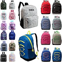 24-Pack 17" Classic Backpacks for Kids - Bookbags in Bulk for Elementary, Middle, and High School Students, 20 Assorted Colors and Patterns