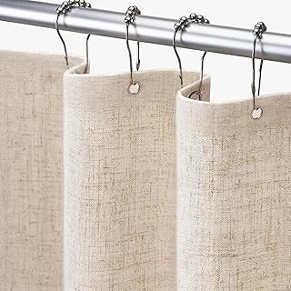 Boho Farmhouse Linen Shower Curtain