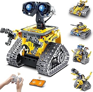STEM Robot Building Kit Gift for Boys Ages 8-12 with Remote Control, Technic Coding Robotic Toy for Kids&rsquo; Birthday, Buildable 5-in-1 Models with 488 Pieces