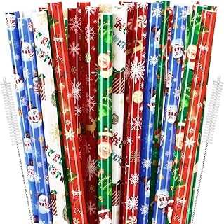 JANYUN Christmas Reusable Straws