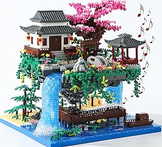 Cherry Blossom Tree Building Set with Gift Box, Original Music Cherry Blossom Tree House(Type :Symphony), Japanese Sakura Tree House Lights Building Kit3320 Pcs, Cherry Bonsai Building Set.