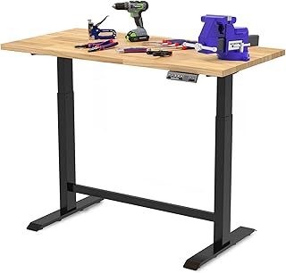 WORKPRO Dual Motor 48" Electric Height Adjustable Workbench, 500 LBS Load Capacity 48"x24" Wooden Top and Memory Keypad, Work Table for Workshop, Garage, 28-3/4" to 48-7/16 Lift Range