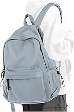 PAUBACK Blue School Backpack for Girls Water Resistant High School Book Bag Simple Backpack for Teens Boys Girls, Lightweight Middle School Back Pack Daypack