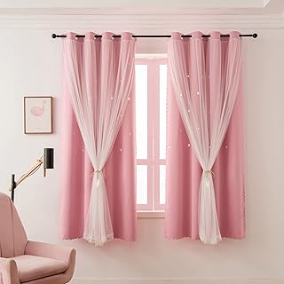 Pink Star Cutout Nursery Curtains