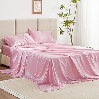 Love's Cabin Pink Satin Sheets