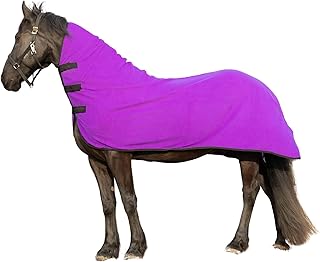 RESISTANCE Long Lasting & Warm Soft Fleece Contour Cooler for Horse (Large (74"-78"), Purple)