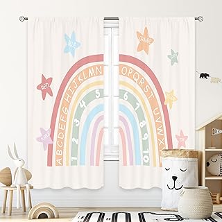 Cinbloo Kids Alphabet Rainbow Curtain